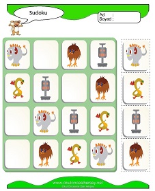 okul öncesi çocuklar için Sudoku Çocuk Bulmacaları